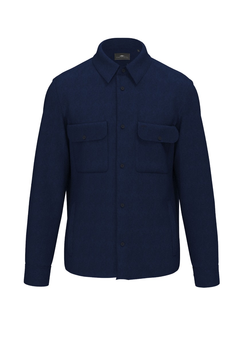 Fynch Hatton - Overshirt i hør - Navy