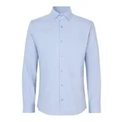 Seven Seas Hybrid skjorte slim fit S51 light blue - Seven Seas