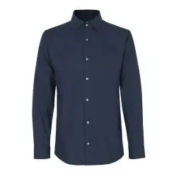 Seven Seas Hybrid skjorte slim fit S51 navy - Seven Seas