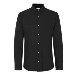 Seven Seas Hybrid skjorte slim fit S51 black - Seven Seas