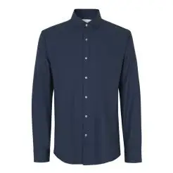 Seven Seas Hybrid skjorte modern fit S50 navy - Seven Seas