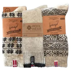 WOOL of Scandinavia 3-pak ragsokker - Strømper