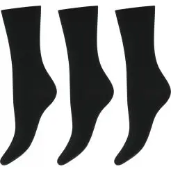 Decoy 3-pak ankel strømper økologisk bomuld Black - Decoy WOMEN