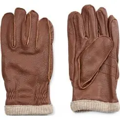 Connextion læder handsker karamel - Connexion halstørklæder & handsker