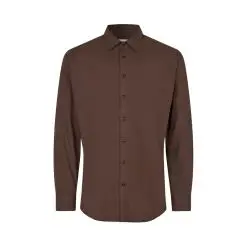 Seven Seas Hybrid skjorte slim fit S51 mocca - Seven Seas