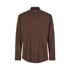 Seven Seas Hybrid skjorte modern fit S50 mocca - Seven Seas