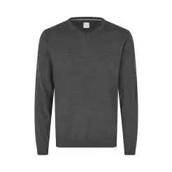 Seven Seas v-hals strik s670 Dark grey melange - Seven Seas strik