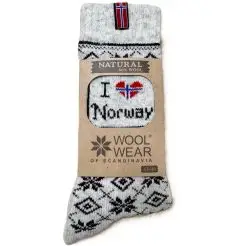 WOOL of Scandinavia svenske ragsokker m/ I love Norway - WOOLWEAR of Scandinavia