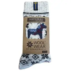 WOOL of Scandinavia svensk ragsokker m/ Dalahest - WOOLWEAR of Scandinavia