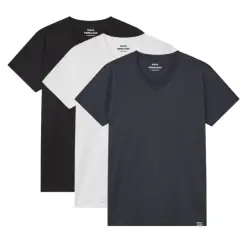 Mads Nørgaard 3-pak v-hals t-shirt Tjalve Black/White/Parisian - Mads Nørgaard t-shirt