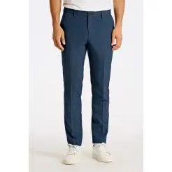 Lindbergh habit bukser 30-01040-Blue Melange - Lindbergh Bukser & Jeans