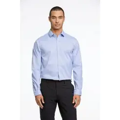 Lindbergh twill skjorte 30-29196B-Light Blue - Lindbergh Skjorter