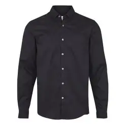 Lindbergh twill skjorte 30-29196B-Black - Lindbergh Skjorter