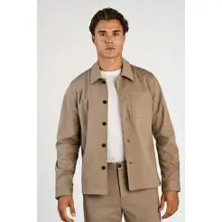 Lindbergh superflex overshirt 30-306036-Sand Mix - Lindbergh Skjorter