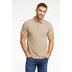 Lindbergh polo 30-404016-Sand - T-shirts & Polo'er