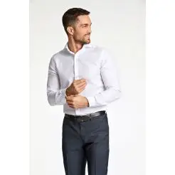 Lindbergh teknisk skjorte 30-242130S-White - Lindbergh Skjorter
