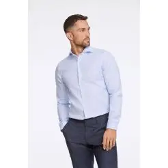Lindbergh teknisk skjorte 30-242130S-Light Blue - Lindbergh Skjorter
