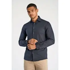 Lindbergh superflex skjorte 30-244080-Navy - Lindbergh Skjorter