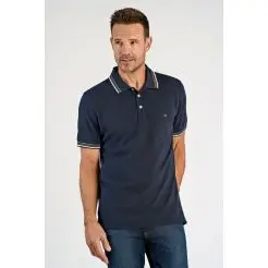 Bison signature polo pique 80-431004-Navy625 - Bison Polo & T-shirts