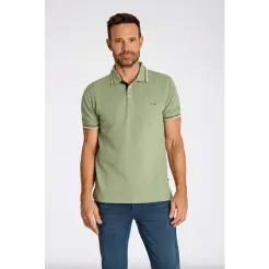 Bison signature polo pique 80-431004-Light Green326 - Bison Polo & T-shirts