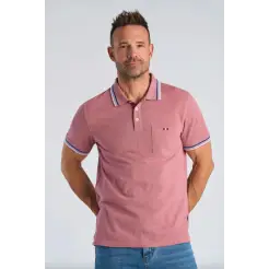 Bison signature polo pique 80-431004-Rose - Bison Polo & T-shirts