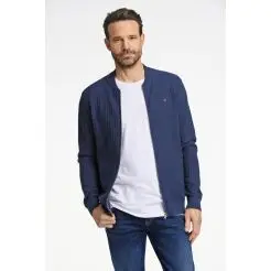 Bison cardigan 80-801019-Blue Melange - Bison Strik