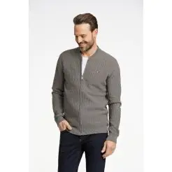 Bison cardigan 80-801019-Stone Melange - Bison Strik