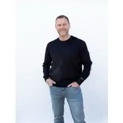 WOOLWEAR of Scandinavia pulover m/ albuepatches 601-76 - WOOLWEAR of Scandinavia strik