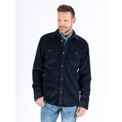 Pre End Parker fløjls overshirt 6000196 Dark Sapphire - Pre end skjorter