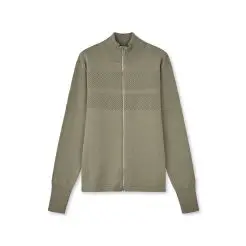 Mads Nørgaard cardigan Klemens zip 200860 Overland Teak - Mads Nørgaard strik & sweat