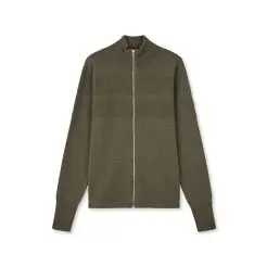 Mads Nørgaard cardigan Klemens zip 200860 Tarmac - Mads Nørgaard strik & sweat
