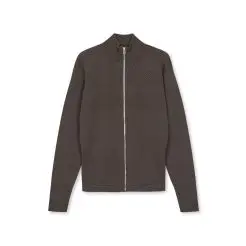 Mads N&oslash;rgaard cardigan Klemens zip 200860 Turkish Coffee - 