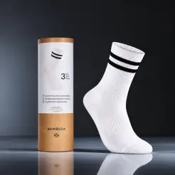 Bambusa 3-pack tennis strømper hvid - Bambusa strømper