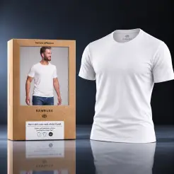 Bambusa bambus t-shirt o-hals hvid - Bambusa