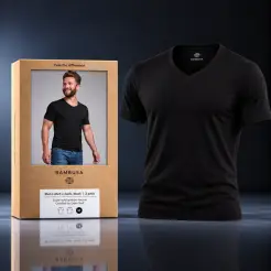 Bambusa bambus t-shirt v-hals sort - Bambusa