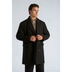 Lindbergh dobbeltradet frakke 30-303020B - Black - Lindbergh Jakker
