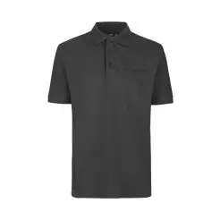 ID PRO wear polo med brystlomme 0320 koks grå - ID polo