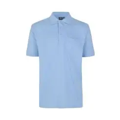 ID PRO wear polo med brystlomme 0320 lys blå - ID polo