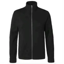 Mads Nørgaard cardigan Klemens zip 200860 black - Mads Nørgaard strik & sweat