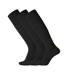 Egtved 3-pak strømper lang uld sort - Strømper