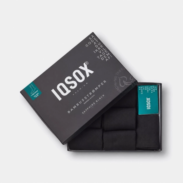 IQ Sox 7-pack Bambus strømper Black no numbers - 