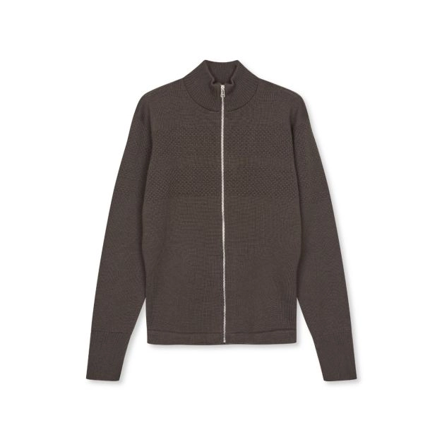 Mads Nørgaard cardigan Klemens zip 200860 Turkish Coffee - 